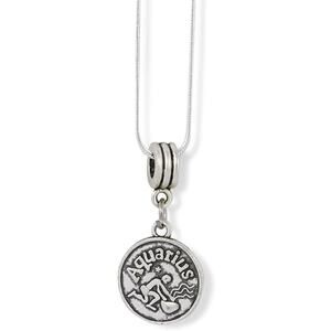 Aquarius Astrology Horoscope Zodiac Charm Chain Necklace